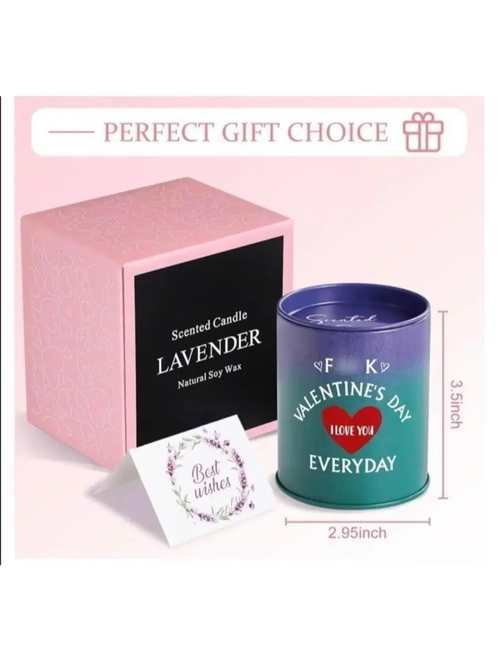 Funny “Fck Valentines Day I Love You Everyday” Soy Candle, Lavender Scented New